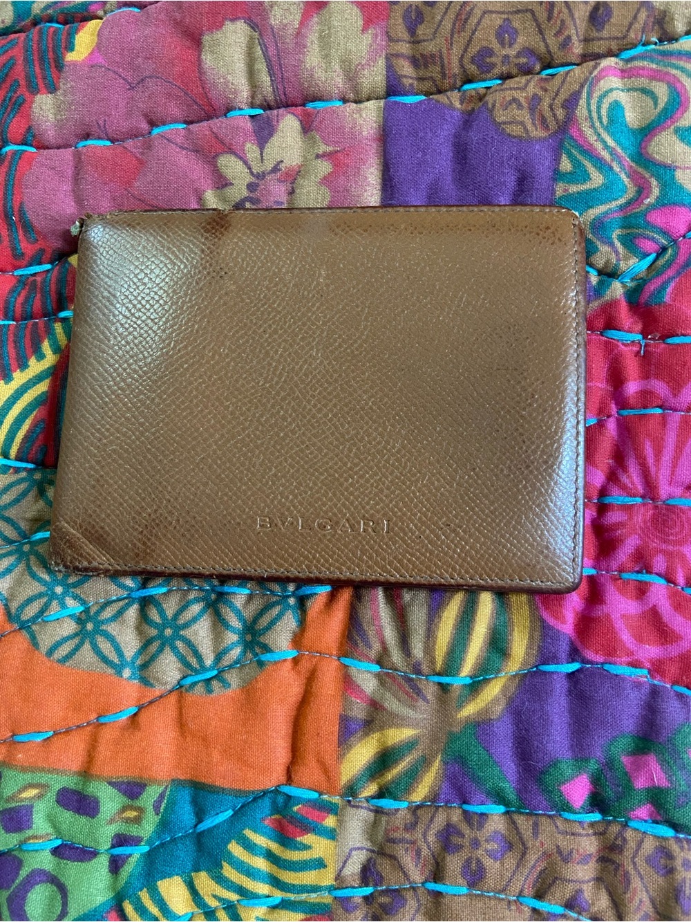 🍀5 for $25🍀BVLGARI Brown Textured Leather Bi-Fold Wallet (Men’s)